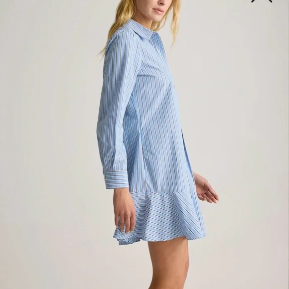 Quince 100% Organic Cotton Poplin Drop Waist Shirt Dress - Picture 2 of 7
